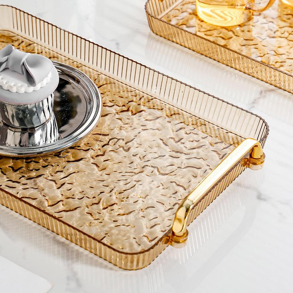 Premium Home Living Room Tea and Water Cup Tray - Elegant Desktop and Dining Plate
