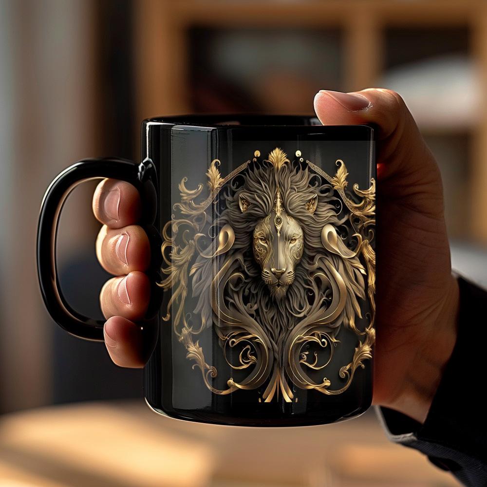 Tiger Lion Ceramic Coffee Cup 3D Milk Tea Water Cups Creative Breakfast Mug Household Drinkware Birthday Gift