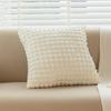 Cream Style Pillow Home Sofa Cushion Ins Simple Solid Color Elastic Puff Plaid Pillow Cover Bedside Pillow