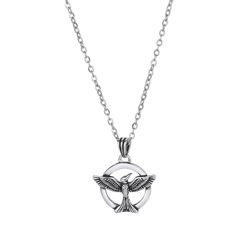 Collier Mockingjay des Hunger Games - Collier hip hop pour hommes européens et américains style punk pendentif en métal