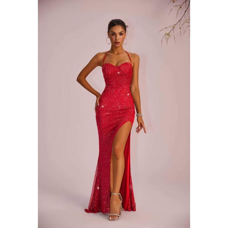 MGHR Vestidos Casuais Femininos de Moda Verão Primavera Cor Sólida Estampa Decote U Sem Mangas