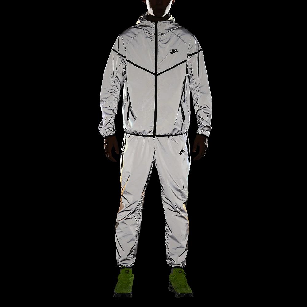 Nike Woven FW24 Flash Tech Series Hooded Zip Long Sleeve Jacket Men Jackets Reflective-Silver Black FZ7586-035