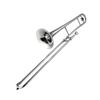 Silver Trumpet Alto Trombone Brass Bb Tone B Flat Wind Instrument with Cupronickel Mouthpiece