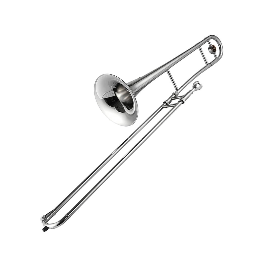 Silver Trumpet Alto Trombone Brass Bb Tone B Flat Wind Instrument with Cupronickel Mouthpiece