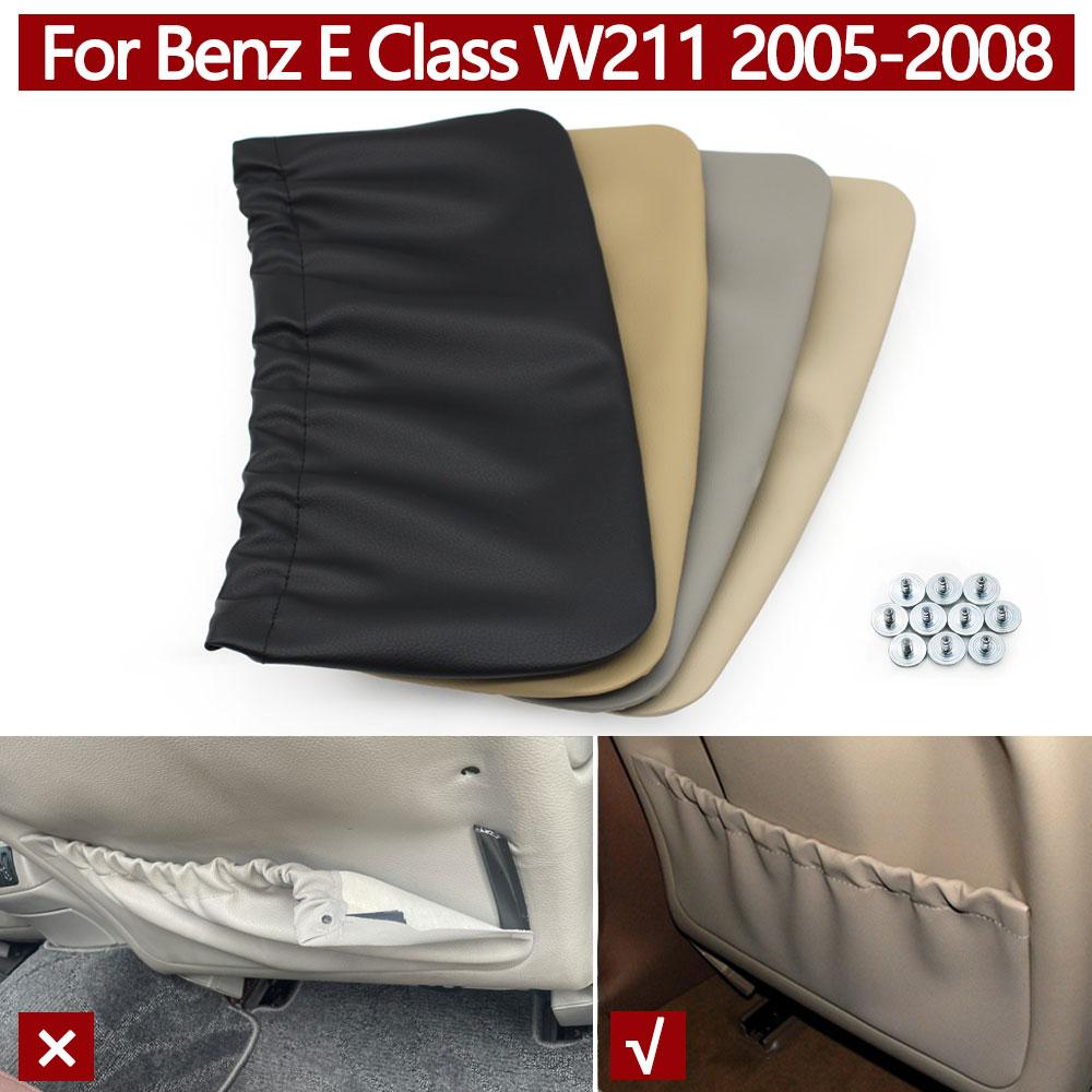 Car Left Right Leather Backrest Storage Pocket Cover Seat Bracket Trim For Mercedes Benz E Class W211 E200 E250 E300 2005-2008