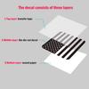 Rear Middle Window American Flag Decal For Ford Ranger 2018-  2024 2025, Back Centre Sliding Window Glass USA Flag Vinyl Sticker (Matte Black)