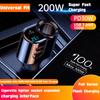 200W Car Charger Fast Charging Voltage Display USB 100W PD 30W 4 in 1 Dual 12V/24V Cigarette Lighter Splitter Power Adapter