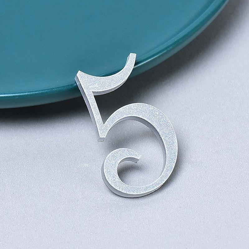 0-9 Acrylic Self Adhesive House Number Sticker Frosted Silver Gold Color Doorplate Home Door Plaque Numbers Sign New