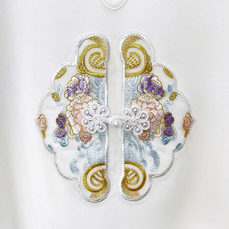 2024 Women's Short Sleeve Slimming Embroidered Chinese-Style Top