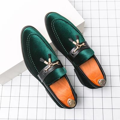 Sapatos de couro verde luxuosos, mocassim de camurça, tamanho grande 46, mocassim baixo para casamento, sapatos formais para negócios, calçados casuais masculinos