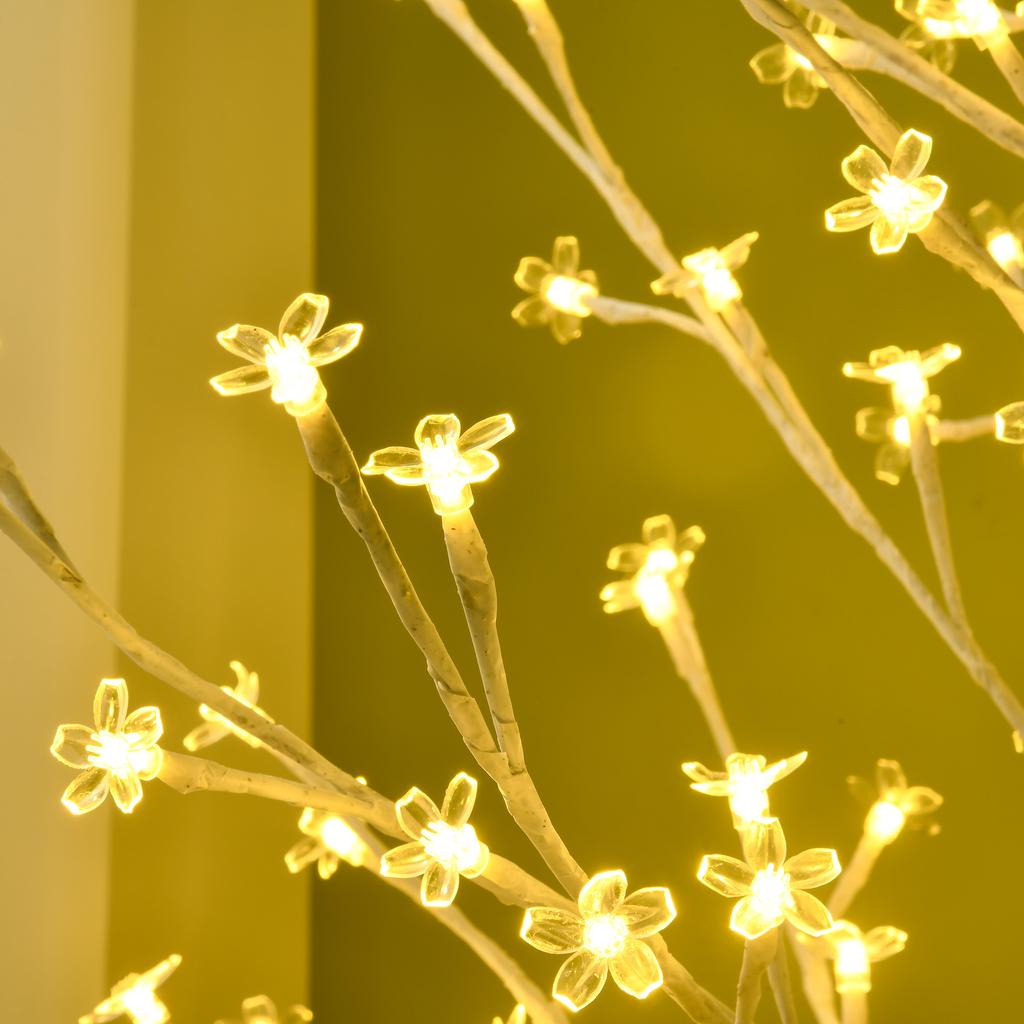 Artificial Tree, Artificial Birch, with 180 LEDs, 3 Brightness Levels, Warm White, Realistic Bark, 21.5 X 21.5 X 180 Cm