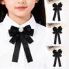 Black Memorial Black Bow Brooch Fabric Bowknot Bowtie Necktie New Shirt Collar Pins  Women