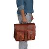 Leather Men's Messenger Shoulder MacBook Air Laptop Bag Briefcase Vintage
