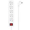 Power Strip with Switch Aisens A154-0651/ 5 Power Sockets/ 1.4m Cable/ White