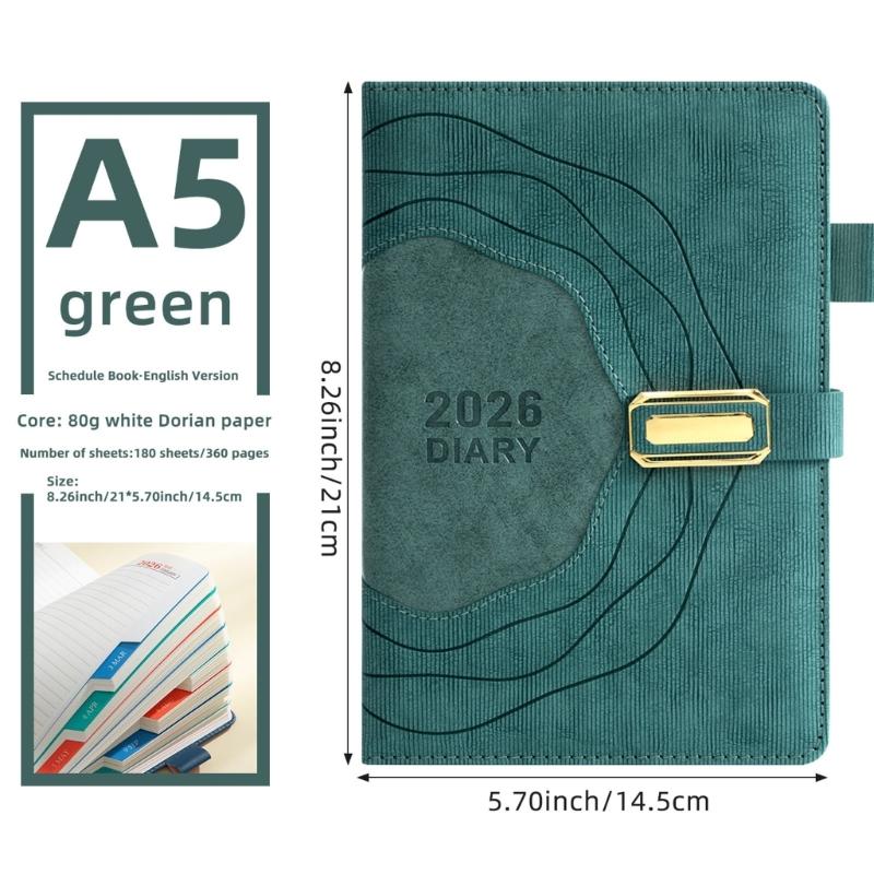 2026 Planner Organizers 365 Daily Pages Small Size PU Leather Cover Thick Linen Paper Suitable for Professional