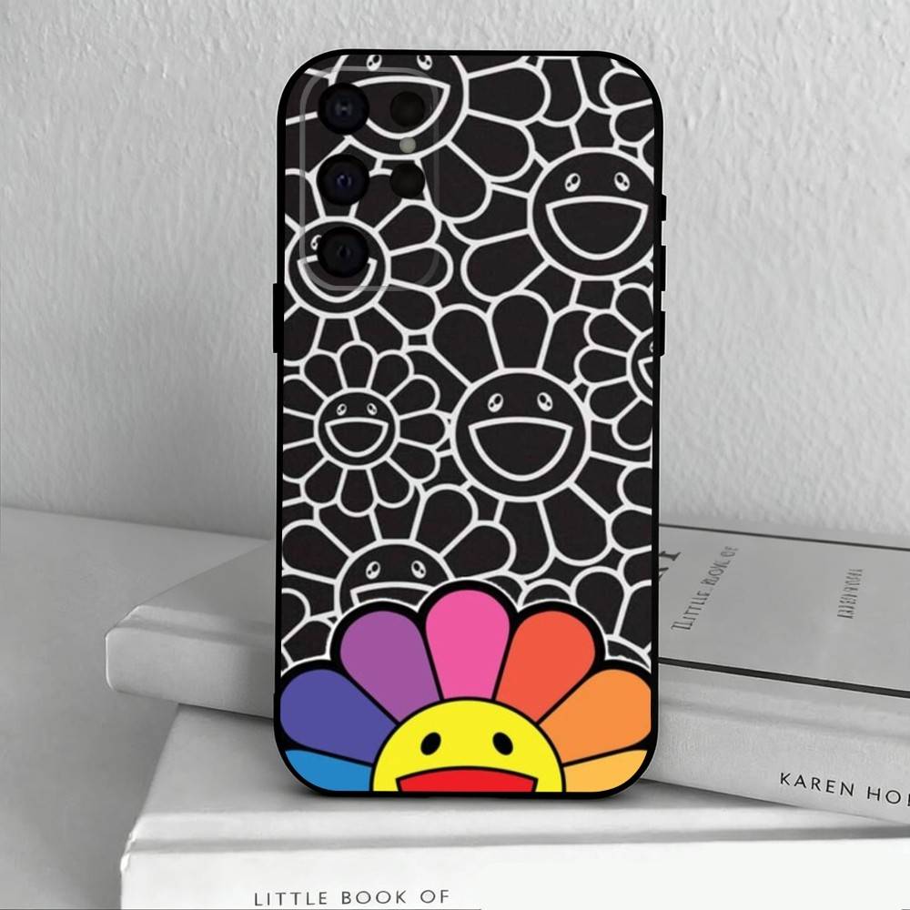Takashi M-Murakamis F-Flowers  Phone Case For Samsung S25,S24,S21,S22,S23,S30,Ultra,S20,Plus,Others Soft Black Cover