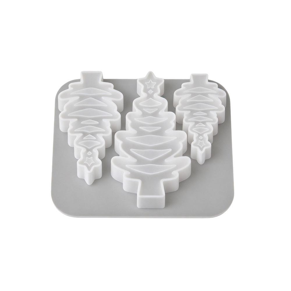 3 Cavity DIY Candle Mold Silicone Soap Mold Gift Making Christmas Tree Mold  Holiday