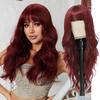 Orange lange gerade synthetische Perücke für Halloween-Party, Cosplay-Perücke, Alltagsperücke, Hochtemperatur-Haarseide-Perücken-Set