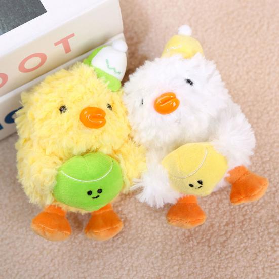 Baseball Duck Keychain Couples Plush Toy for Bags Backpacks Soft Stuffed Animal Keyring