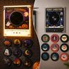 Refrigerator Music Accessory Record Player Fridge Magnet for Christmas Halloween, with 9 Programmable Records, NFC Decorative Acrylic Enabled