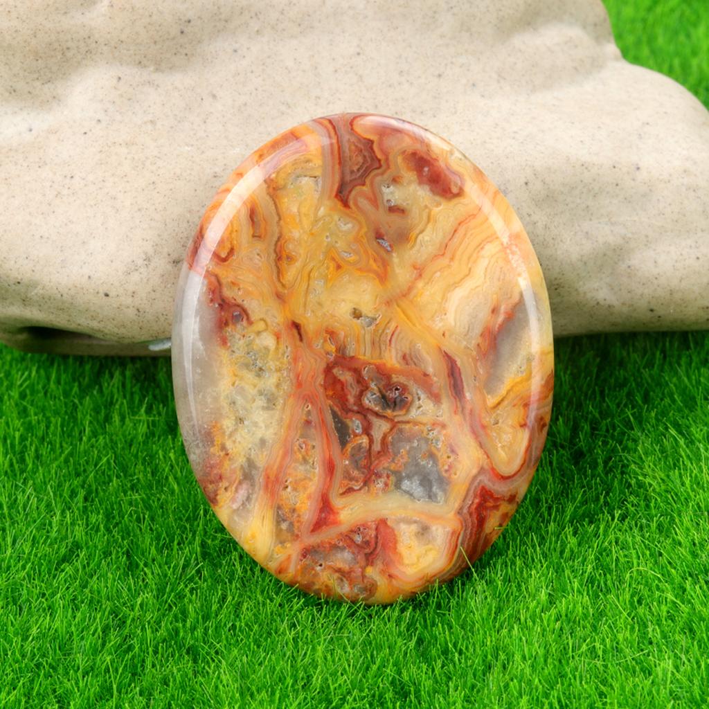 1Pc Healing Crystals Ornaments Decorative Recesses Thumb Relief Stone Oval Yoga Stone Energy Gemstone Home Decor Small Furnishings Jewelry 35x45mm MIT