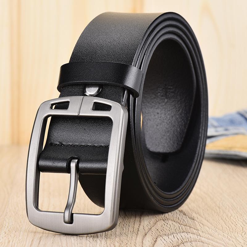 Belt Men'S Premium Retro Leather Belt Extended Size 150Cm Two-Layer Cowhide Belt