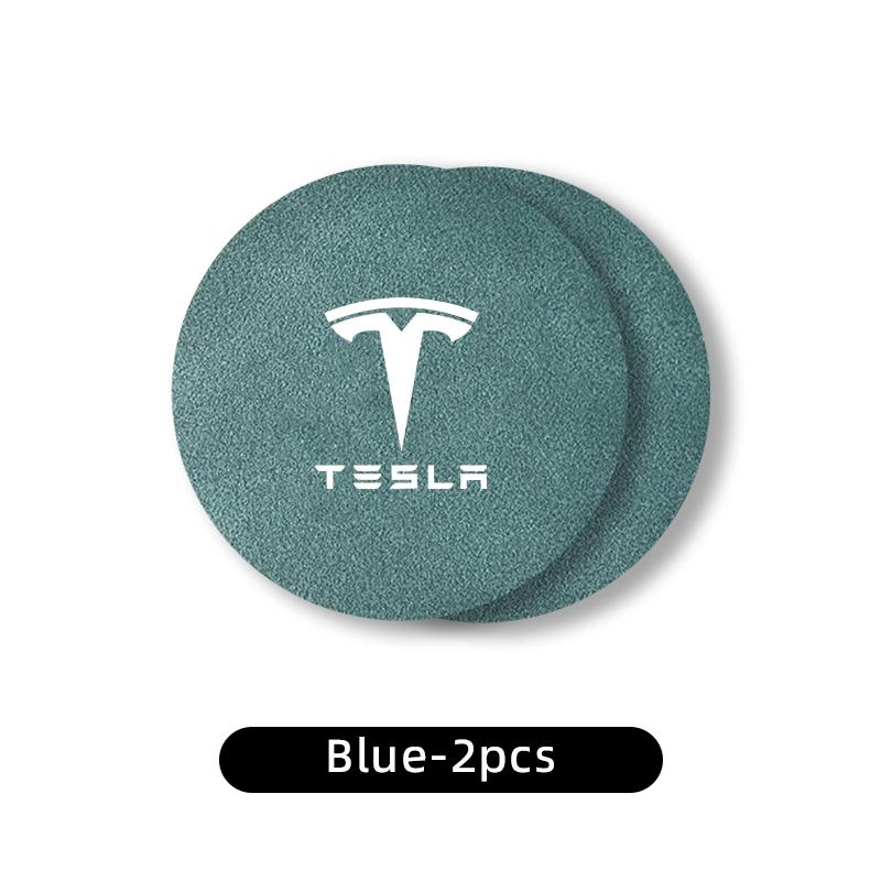 2PCS Car Coasters Water Cup Slots Non-Slip Mat Waterproof Cup Pad For Tesla Model 3 Y S X 2021 Roadster Cybertruck Juguetec