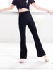 Children's Black Flared Dance Pants for Latin & Jazz Practice