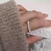 Adjustable Geometric Twist Texture Ring - Trendy Women's Wide Band for Index Finger