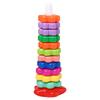 Regenbogen Drehturm Blume Stapel & Ringwurf Puzzle Spielzeug für Babys ab 6 Monaten