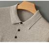Men's Solid Color Casual Polo Collar Long Sleeve Knitwear Pullover