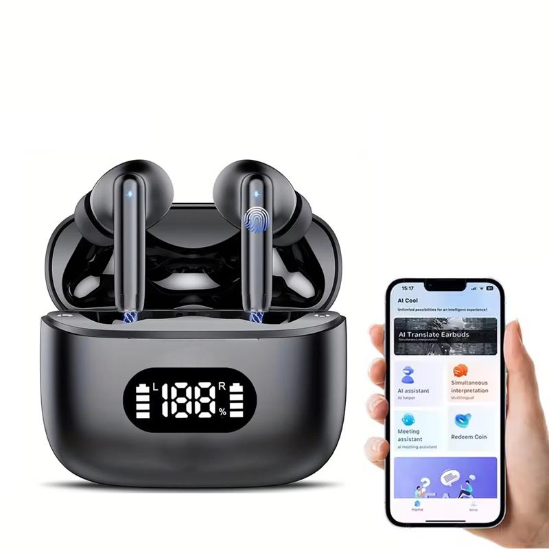 TWS AI Language Translator Wireless Earphone for iPhone Android with 144 Online Languages Real Time Earbuds Trending Products