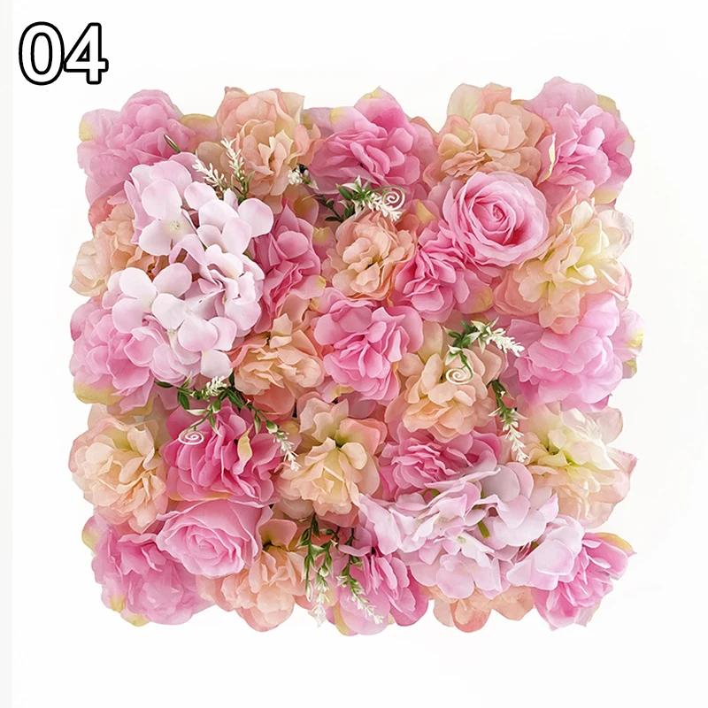 35x35cm Color Artificial Rose Flower Wall Panels Faux Rose Flower Row Stage Backdrop Layout Wedding Proposal Party Home Decor