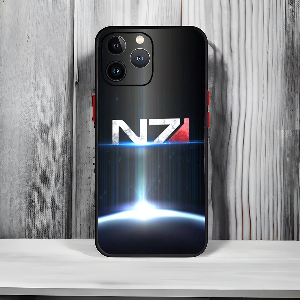 Sci-Fi Video Game M-Mass Effect Phone Case Black Matte Thin Phone Case For iPhone17 16 15 14 13 ProMax