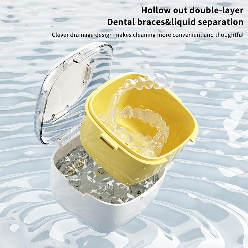 Retainer Case Portable Mouth Guard Box Oral Cleaning False Teeth Denture Storage Box Teeth Aligner Braces Box