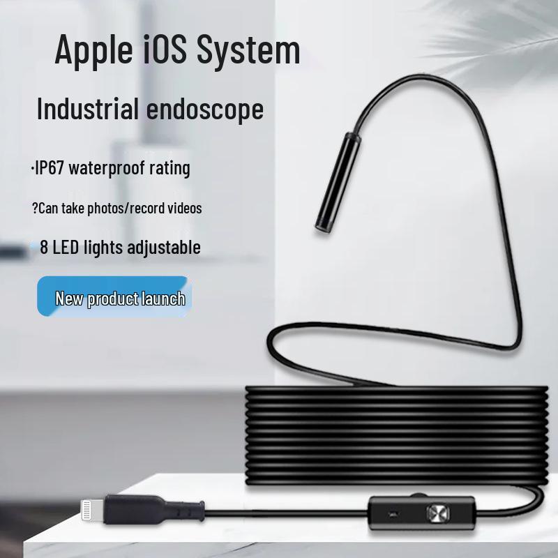 

Водонепроницаемый HD-эндоскоп Apple для iOS для промышленного использования 1M 8MM Flexible