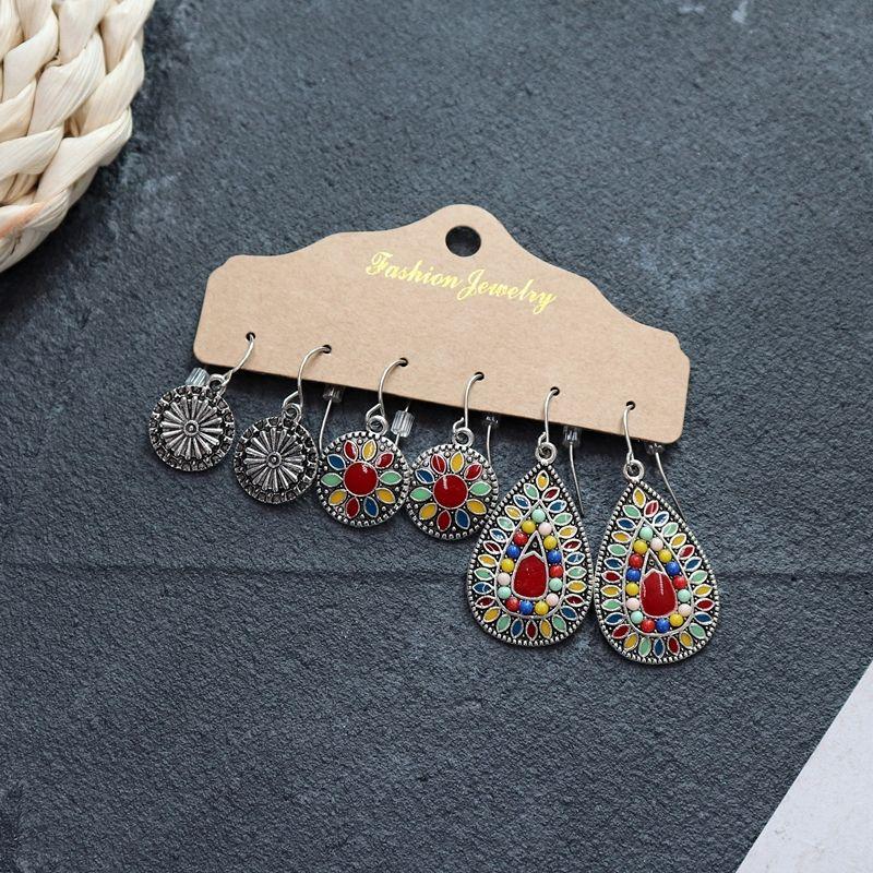 

Elegant Long Retro Personality and Minimalism Female Earrings Suit 16-three-piece set