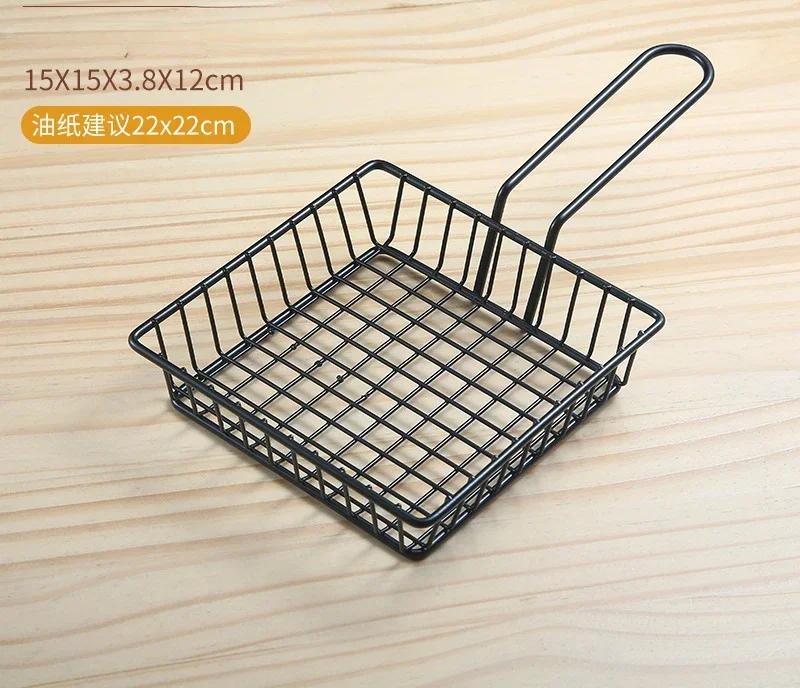 French Fries Basket Snack Bucket Fried Chicken Chip Storage Basket Food Frying Basket Oil Strainer Creative Tableware Container