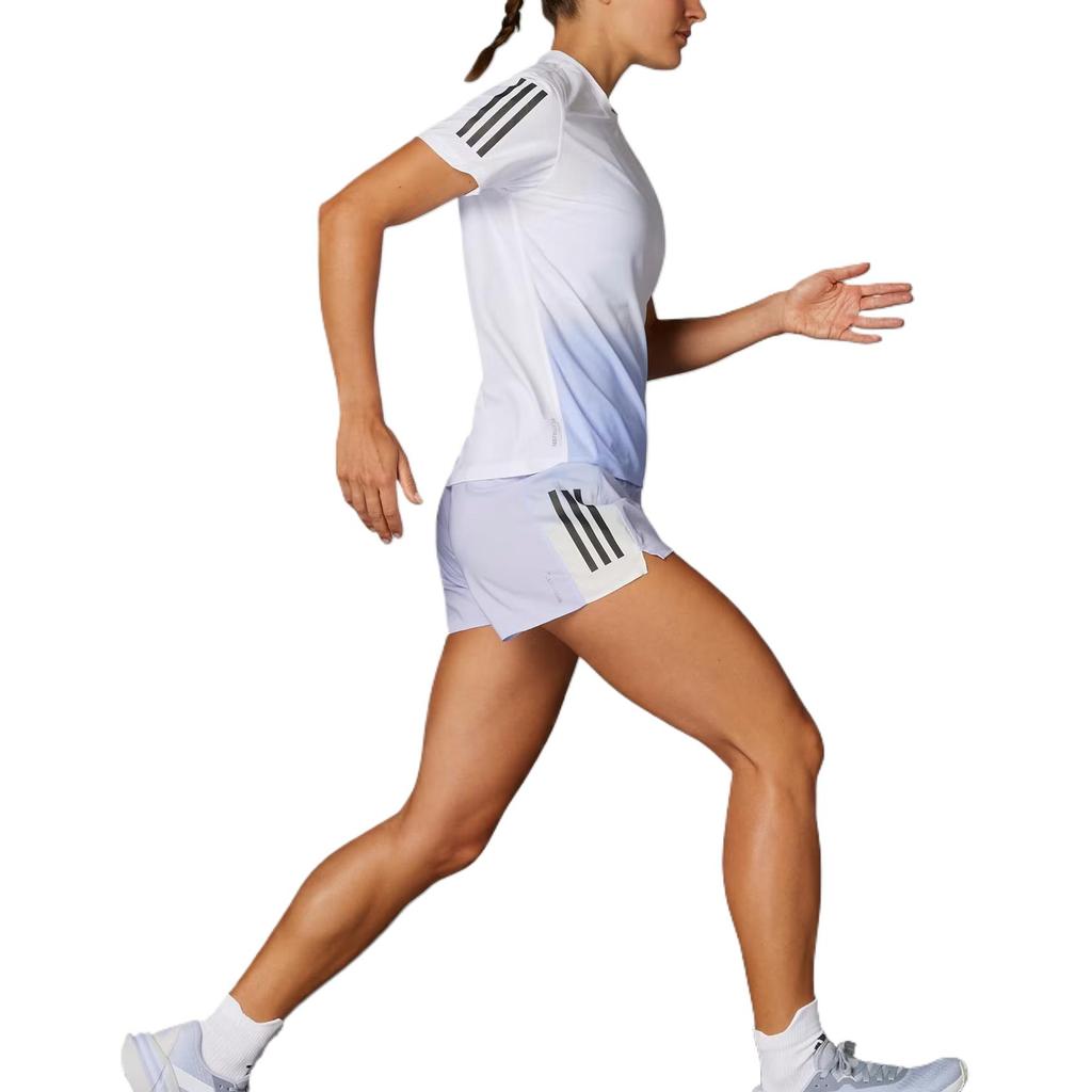 Adidas Climacool Own The Run Comfortable Striped Breathable Crew Neck Short Sleeve T-Shirt Women T-Shirts White JC9889
