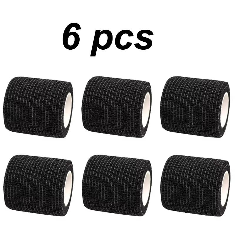 

6 Pcs Sports Elastic Bandage Self Adhesive Tape Protect Wrist Palm Finger Arm Wrist Shoulder Knee Ankle Pets Leg Tattoo Safety 5cm X 4.8m