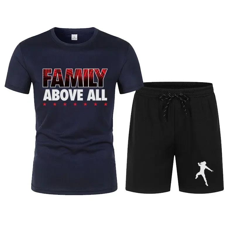 Bărbați's Black Roman Reigns Levels Above T-shirt Shorts Set de vară cu mânecă scurtă Bărbat Overiszed costume Seturi de îmbrăcăminte la modă noi