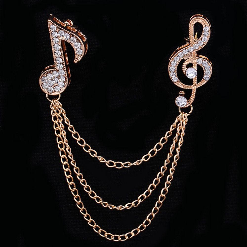 Luxury Sense Korean Style Badge Clothes Accessories Sweater Coat Collar Pin Musical Note Brooch