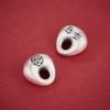 S999 Sterling Silver 'Fu' Character Peace Lock Pendant Charm for DIY Beaded Bracelet with Handmade Woven Rope