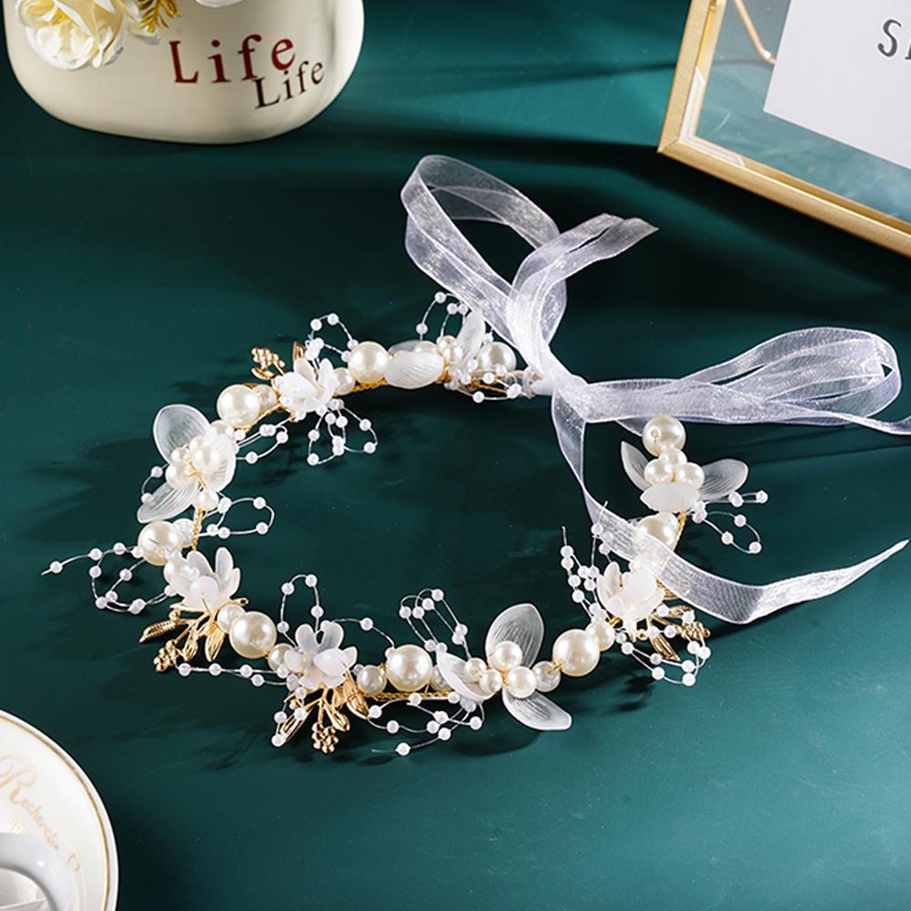 Headband Flower Garland Hair Accessories For Wedding Flower Headband Crown Floral Pearl Headband For Bride Hair Jewelry New