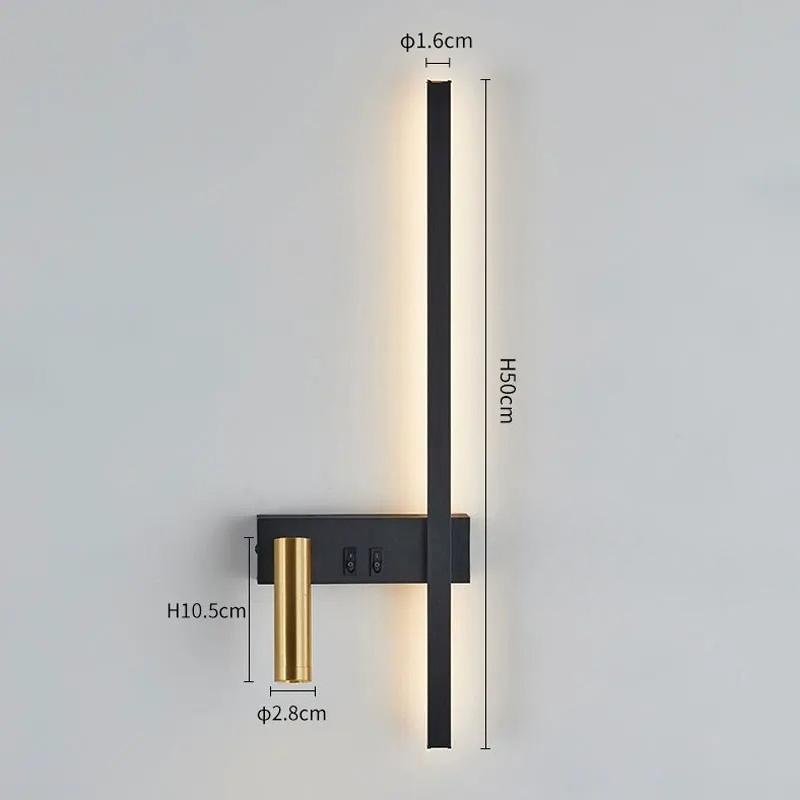Wall Lamp Nordic Modern Black and White Minimalist Living Room Sofa Background Wall Decorative Lamp Light Luxury Bedroom Bedside