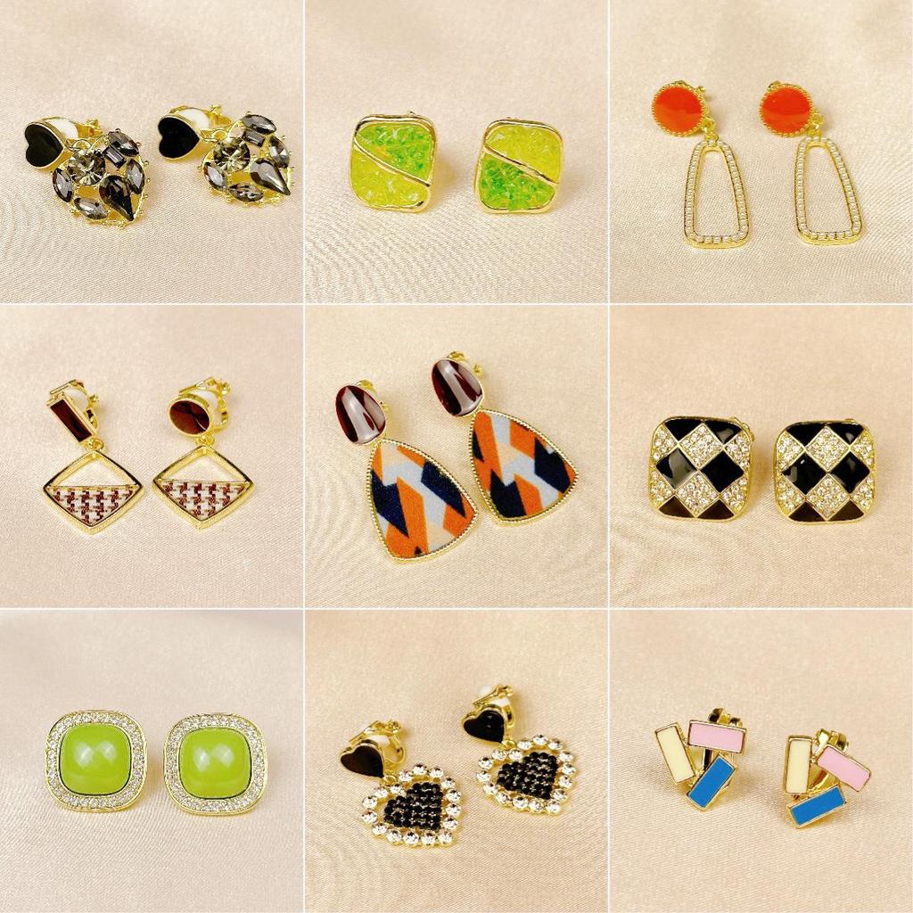 Trendy Rhinestone Heart Ear Cuff - No Piercing, Black & White Cartilage Stud Earrings