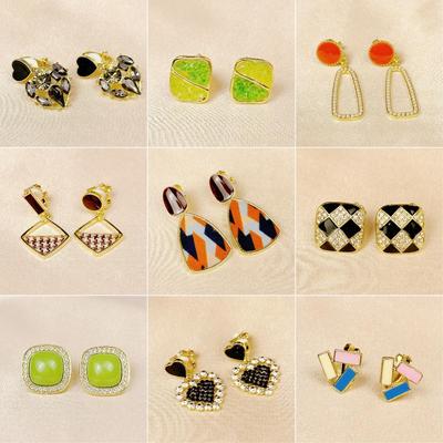 Trendy Rhinestone Heart Ear Cuff - No Piercing, Black & White Cartilage Stud Earrings