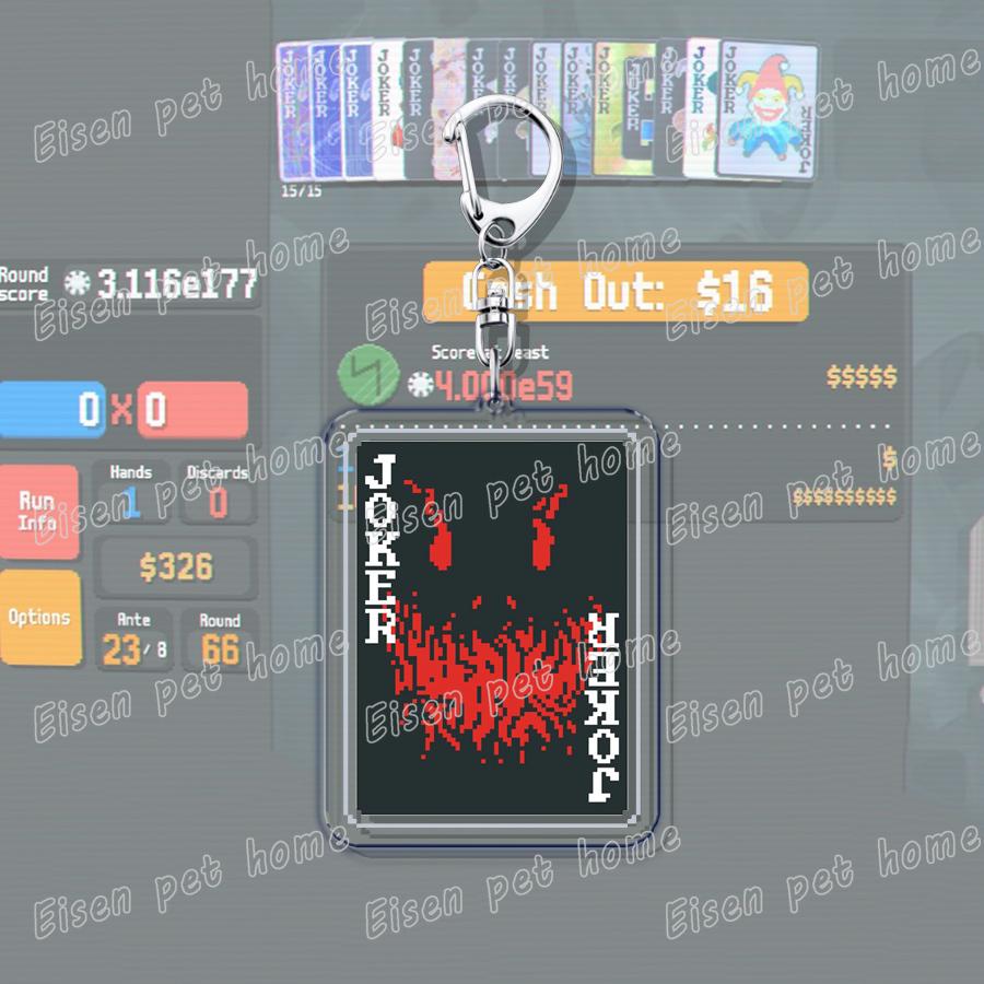 

Video Game Balatro Keychains for Accessories Bag Poker Game Keyrings Jewelry Friends Rebirth Gaming Gifts