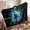 Borussia Mönchengladbach Personalized Fleece Blanket With Football Logo, Custom Name Text Soft Warm Home Throw Blanket