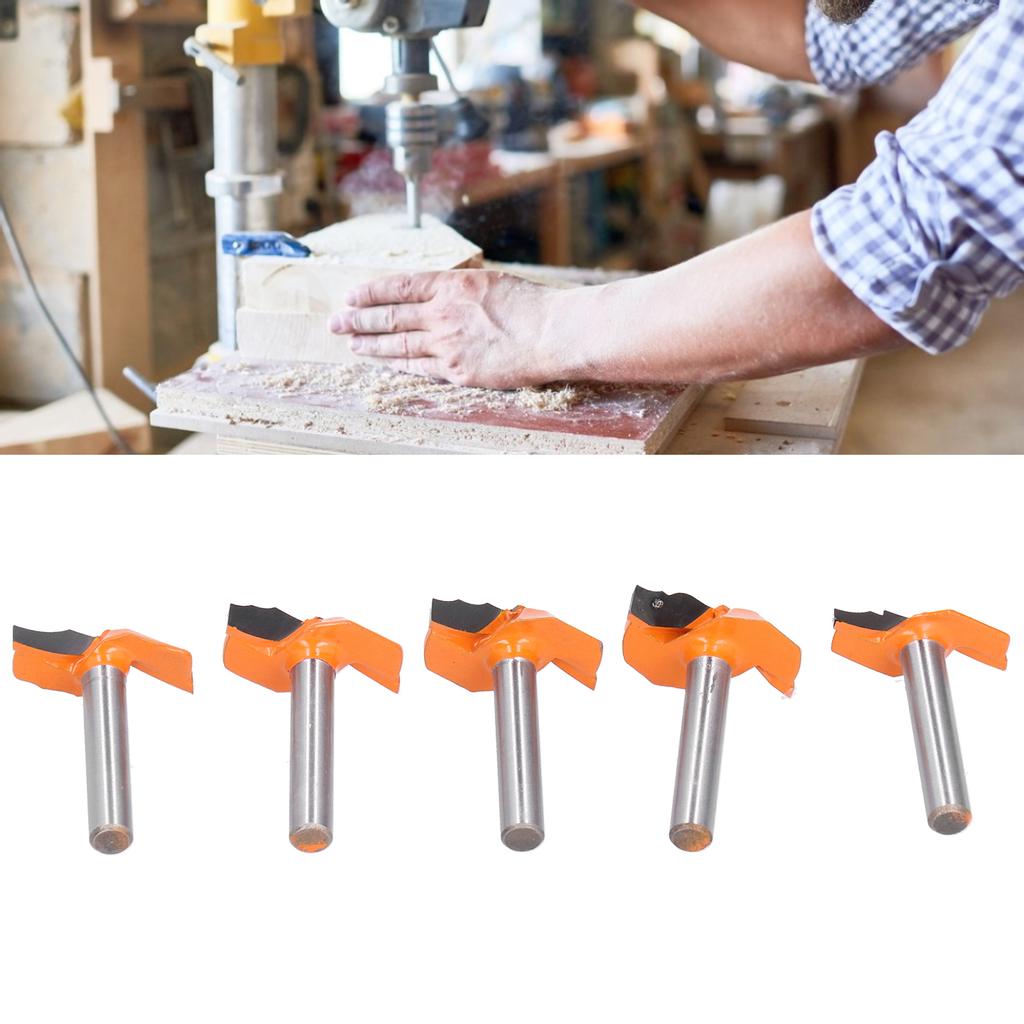 5Pcs 6mm Shank Router Bit Yellow Milling Cutter for Cabinet Door Woodworking Cutter Tools